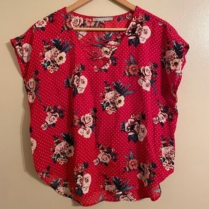 Vintage style polka dot floral top